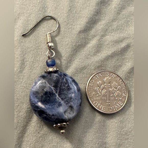 Sodalite Earrings in Sterling Silver - Picture 7 of 7